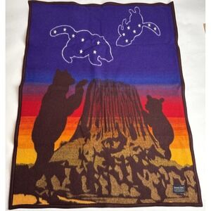 Pendleton Wool Blanket Bears Big Dipper Devils Tower Beaver State USA Rare!